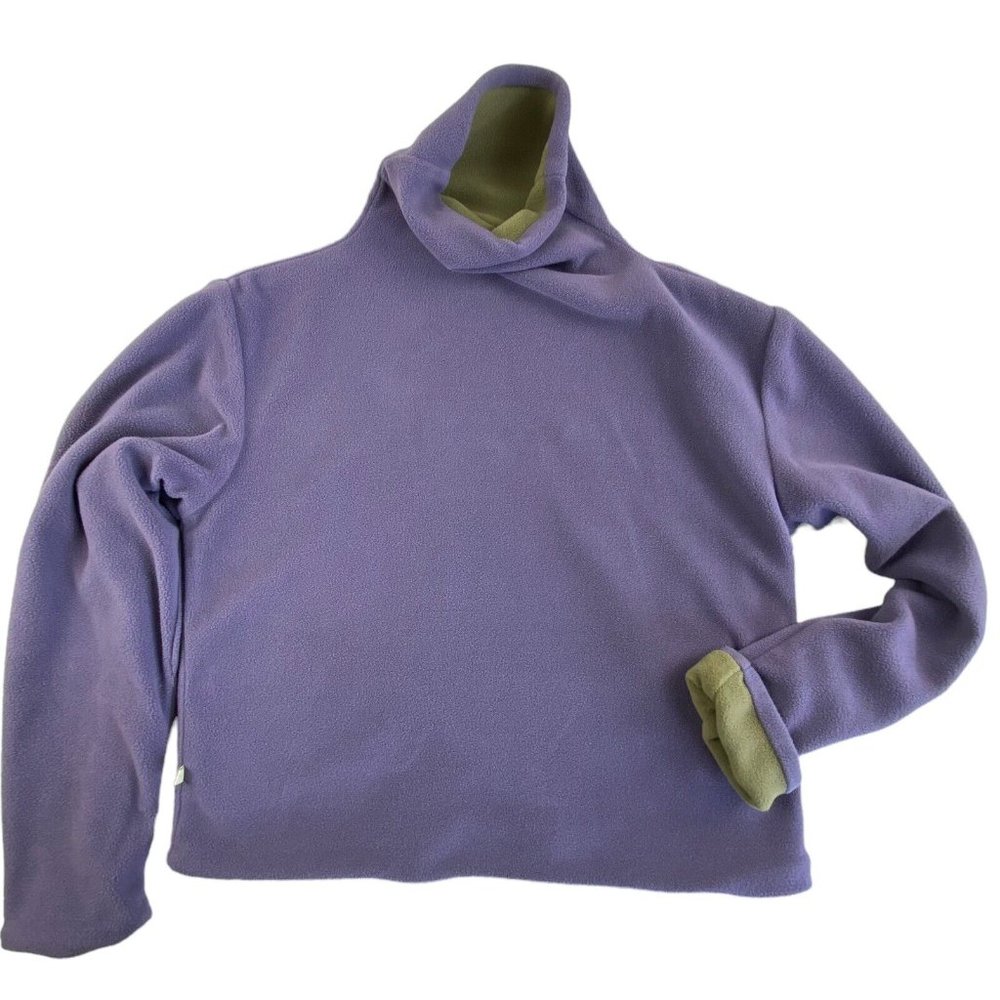 Fjall Reversible Fleece Pullover Women Size Small Green Purple